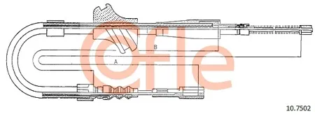 COFLE 92107502 Трос ручного тормоза Audi 8090 правый