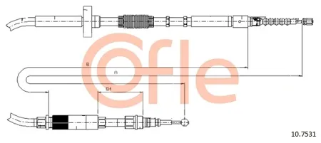 COFLE 92107531 Трос ручного тормоза задн Audi a4 all 95-00