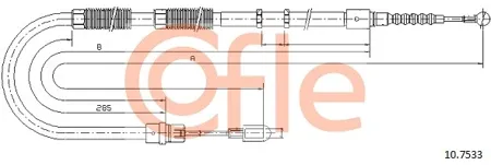 COFLE 92107533 Трос ручного тормоза Audi : a4q lhrh 00- 17271555 mm