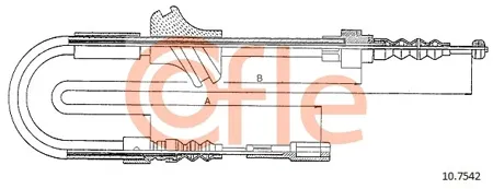 COFLE 92107542 Трос стояночного тормоза Audi 8090 86-91 правый(диск)