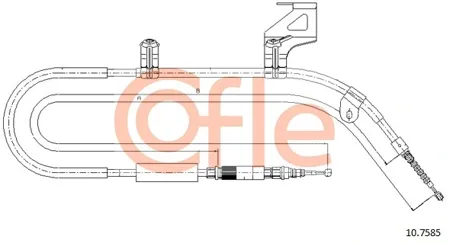 COFLE 92107585 Трос ручного тормоза Audi : a6 rh 98- 19581705 mm