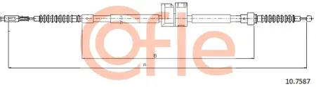 COFLE 92107587 Трос ручного тормоза Audi : a s6 rh 16761503 mm