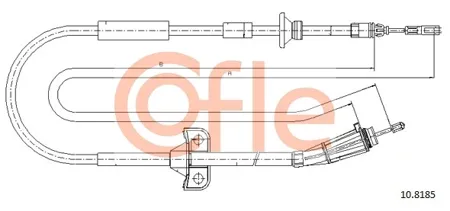 COFLE 92108185 Трос ручного тормоза задн Volvo s80 all (кроме bi-fuel) 98-04