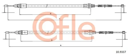 COFLE 92109337 Трос ручного тормоза задний L=1028 Smart Fortwo 1.00.8CDi 07>