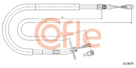 COFLE 92109876 Трос ручного тормоза Mercedes Sprinter VW LT правый