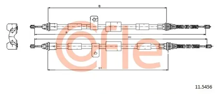 COFLE 92115456 Трос ручного тормоза Ford Fiesta 95-02KA 96-08