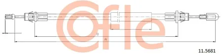 COFLE 92115681 Трос ручного тормоза Ford : Transit RWD CAB 07 1028805 mm