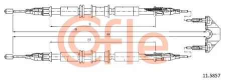 COFLE 92115857 Трос ручного тормоза задн Opel Astra g all (барабанные тормоза) 98-99