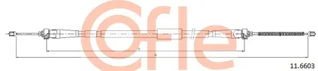 COFLE 92116603 Трос ручного тормоза Renault Captur 13- лев.