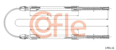 COFLE 92170111 Трос ручного тормоза задн Iveco Daily turbo ds 35.8-35.10 90- 2508980mm x2