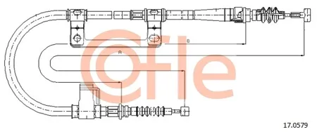 COFLE 92170579 Трос ручного тормоза лев задн Mazda 626 ge-mx6 all (дисковые тормоза) 292-97