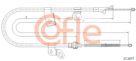 COFLE 92171077 Трос ручного тормоза Toyota : yaris (f) rh 02- 15531350 mm
