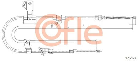 COFLE 92172122 Трос ручного тормоза Mitsubishi Colt (VI) 04- лев.