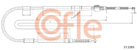 COFLE 92172283 Трос ручного тормоза задн прав Mitsubishi l200 all 4wd 2,5tds intercooler 197-