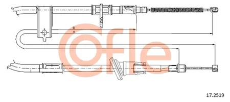 COFLE 92172519 Трос ручного тормоза Hyundai Accent 03- ( ТагАЗ ) правый