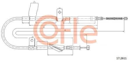 COFLE 92172611 Трос ручного тормоза прав задн Subaru Legacy (3) all 98-03