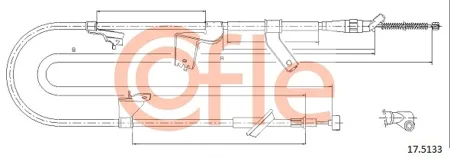 COFLE 92175133 Трос ручного тормоза лев задн Suzuki swift all 05-