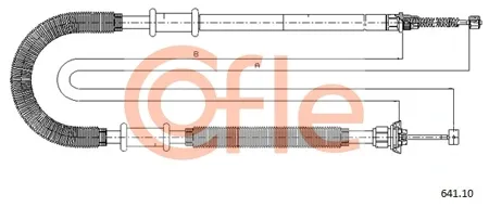 COFLE 9264110 Трос ручного тормоза Fiat DOBLO 01- правый