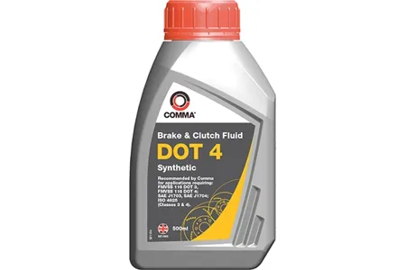 COMMA BF4500M Тормозная жидкость COMMA DOT 4 BRAKE FLUID (0,5L) DOT 4