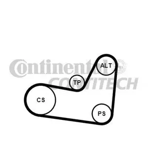 CONTITECH 6PK1070K2 Комплект поликлинового ремня (ремень ролик-натяжитель)