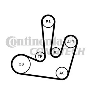 CONTITECH 6PK1795K1 Ремень поликлиновой с роликами, комплект