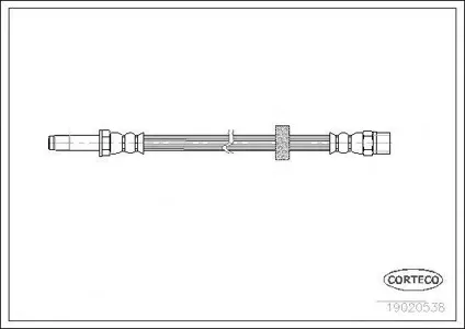 CORTECO 19020538 Шланг тормозной Seat Toledo 93-99 перед. лев,прав. (310мм)