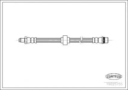 CORTECO 19025755 Шланг тормозной передний (385mm)