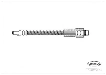 CORTECO 19025873 Шланг тормозной Peugeot 206 98- перед. лев,прав. (305мм)