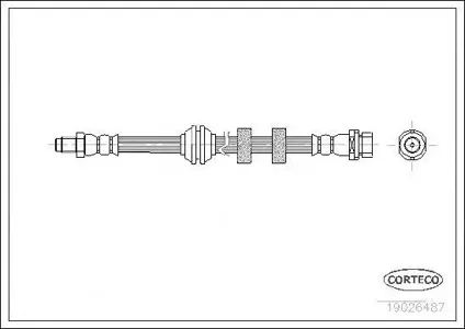 CORTECO 19026487 Шланг тормозной передний (340mm)