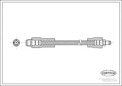CORTECO 19026704 Шланг тормозной передний (280mm)