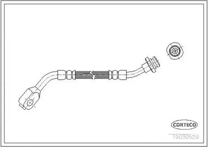 CORTECO 19030529 Шланг тормозной перед. правый L=333 Nissan Terrano 2.4i2.7TD3.0 85-07