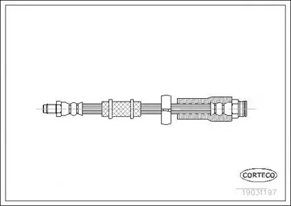 CORTECO 19031197 Шланг тормозной передний верх (470mm)
