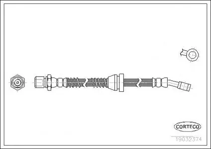 CORTECO 19032374 Шланг тормозной передний L=556 Daewoo Leganza 2.0i 16V-2.2i 16V 97>