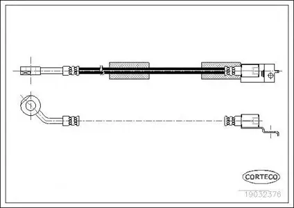 CORTECO 19032376 Шланг тормозной передний левый (410mm)