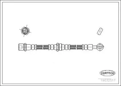 CORTECO 19032517 Шланг тормозной передний R [520mm]