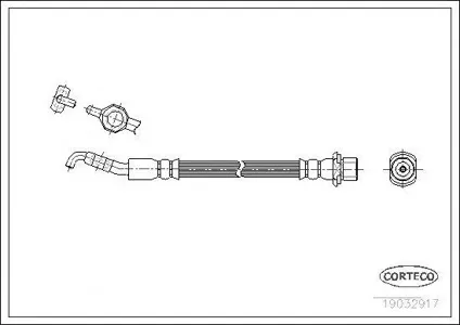 CORTECO 19032917 Шланг тормозной задний (350mm)