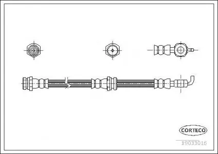 CORTECO 19033016 Шланг тормозной Mazda 626 92-02 передн.(420мм)