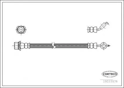CORTECO 19033076 Шланг тормозной задн. L=240 Toyota Corolla 1.4-2.0 02>