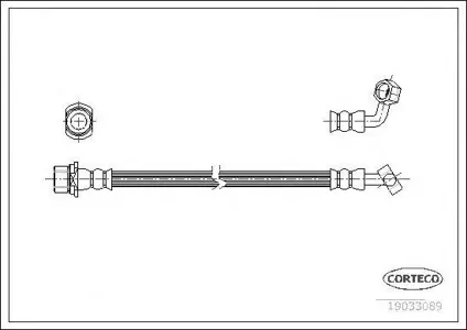 CORTECO 19033089 Шланг тормозной задн. левый L=248 Toyota Land Cruiser 4.74.2TD 98>