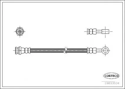 CORTECO 19033524 Шланг тормозной задн. L=245 Kia Sorento 02-06