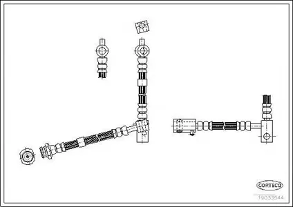 CORTECO 19033544 Шланг тормозной перед. левый Nissan Micra 1.0-1.6 03> Note 1.41.6 06>