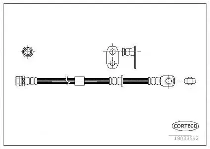 CORTECO 19033592 Шланг тормозной передний (517mm)