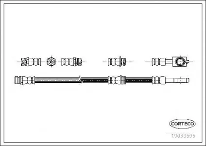 CORTECO 19033595 Шланг тормозной передний (590mm)