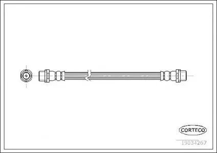 CORTECO 19034267 Шланг тормозной задний (272mm)