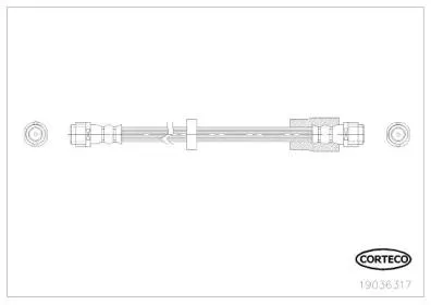 CORTECO 19036317 Шланг тормозной Audi A4 00-09 перед. лев,прав. (330мм)