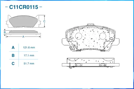 CWORKS C11CR0115 Колодки торм.передние