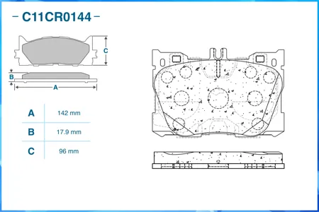 CWORKS C11CR0144 Колодки торм.передние Mercedes GLC X253C253 15>