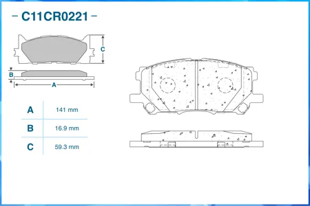CWORKS C11CR0221 Колодки торм. Lexus RX (U3) 092004 - по н.в. перед.