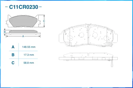 CWORKS C11CR0230 Колодки торм. Honda Accord VII (CL CN) 022003 - по н.в. перед.