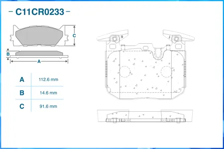 CWORKS C11CR0233 Колодки торм.передние